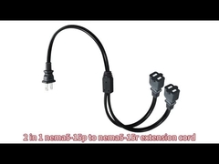 NEMA 1-15P έως 1-15R Δύο-πτυχής σύνδεσμος επέκτασης