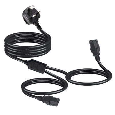 UK Adapter C13 Y Splitter Iec Plug Cable End για εξωτερική επέκταση