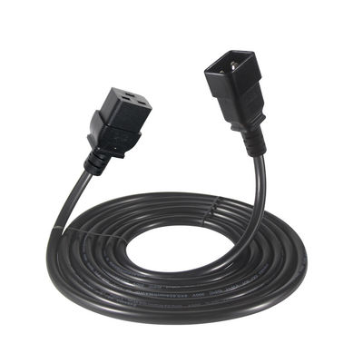 2Xc19 Plug 20A Heavy Duty Pdu 15A 250V 14 Awg σε C20 καλώδιο ηλεκτρικής ενέργειας
