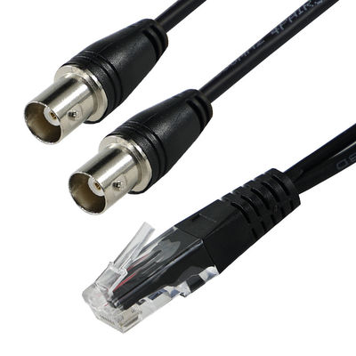 RJ45/RJ48 Άντρας σε διπλό καλώδιο προσαρμογέα BNC θηλυκού τύπου για T1/E1 Διασύνδεση μετάδοσης σήματος κοαξιού μετατροπέα διαχωριστή A
