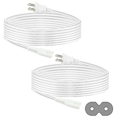Καλώδιο τροφοδοσίας QIUCABLE TV - 2Pack 10FT 2 Prong Non-Polarized Plug NEMA 1-15P σε C7 Figure 8 Καλώδιο αντικατάστασης (B0D7RKLTSJ)