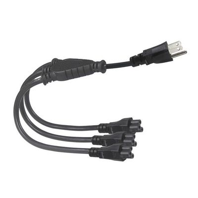 Καλώδιο διαχωριστή ισχύος NEMA 5-15P σε 4-Way IEC C5 για φορητούς υπολογιστές