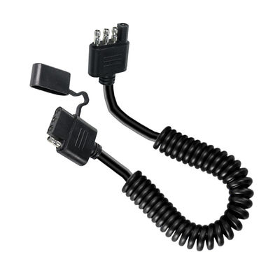 Επέκταση καλωδίου φώτων τρέιλερ 4 ακίδων, σπειροειδές, αδιάβροχο, 1.2M, μαύρο