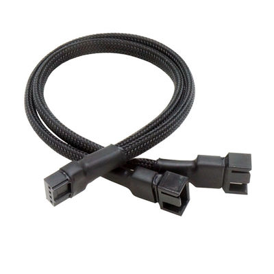 PWM Fan Splitter with 4-Pin PWM Connector and 300mm Braided Mesh Sleeve for PC Cooling