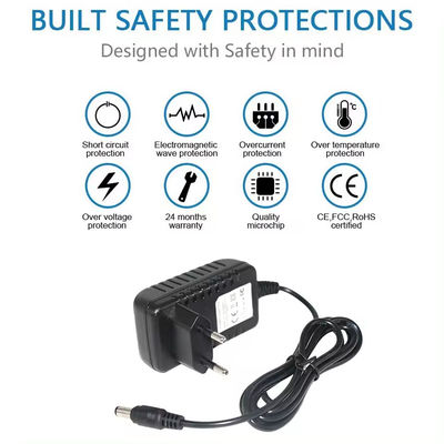 Μαύρο Dc 12V 0.5A 1A 1.5A 2A 2.5A 3A Αναπροσαρμοστής τροφοδοσίας για Cctv IP κάμερα φόρτιση AC σε Dc Αναπροσαρμοστής Dc 5.5Mm Jack