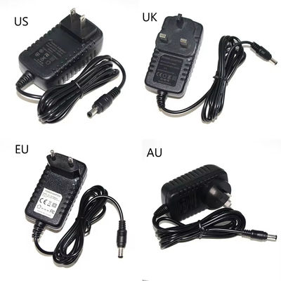 Μαύρο Dc 12V 0.5A 1A 1.5A 2A 2.5A 3A Αναπροσαρμοστής τροφοδοσίας για Cctv IP κάμερα φόρτιση AC σε Dc Αναπροσαρμοστής Dc 5.5Mm Jack