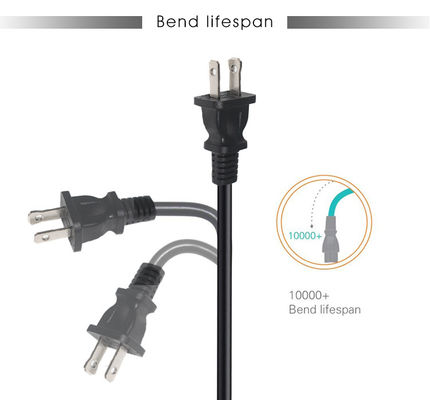 18AWG NEMA 1-15P C7-US 2 πόντους ηλεκτρικού καλωδίου ισχύος Σχήμα 8 Συνδέτης