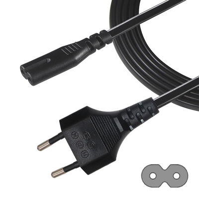 VDE Εγκρίθηκε 1,5m EU 2Pin έως IEC C7 C8 Ηλεκτρικό καλώδιο φορητού υπολογιστή
