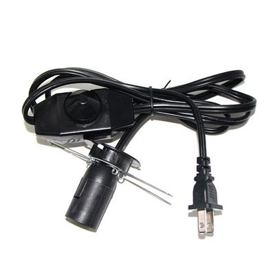 16AWG US καλώδιο ηλεκτρικής ενέργειας 2πριόντ καλώδιο ηλεκτρικής ενέργειας λάμπας αλατιού με E12 E14 E26 E27