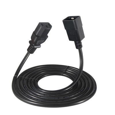 Καλώδιο τροφοδοσίας AC C20 σε C13 10A 250V Μαύρο 1m