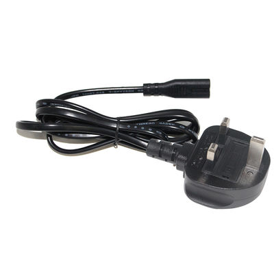 Καλώδιο τροφοδοσίας UK Plug σε IEC C7 1.5m Καθαρού Χαλκού Μαύρο