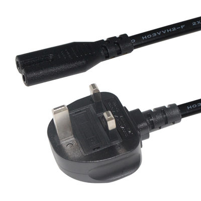 Καλώδιο τροφοδοσίας UK Plug σε IEC C7 1.5m Καθαρού Χαλκού Μαύρο