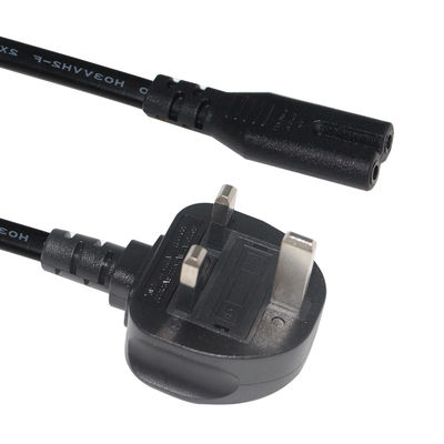 Καλώδιο τροφοδοσίας UK Plug σε IEC C7 1.5m Καθαρού Χαλκού Μαύρο