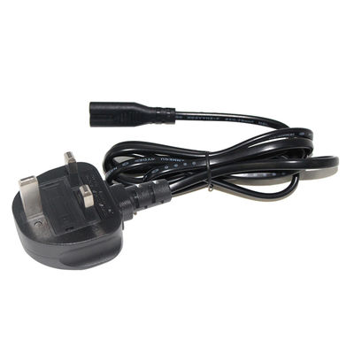 Καλώδιο τροφοδοσίας UK Plug σε IEC C7 1.5m Καθαρού Χαλκού Μαύρο