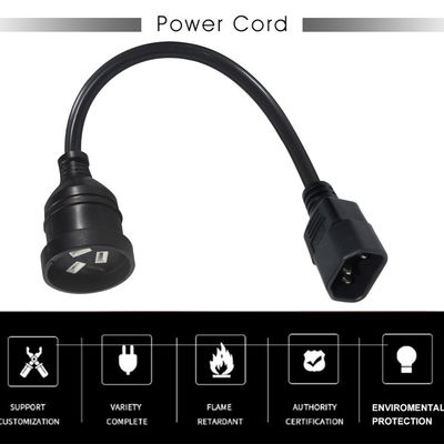 240V 3 πόντους IEC 320 C14 Ηλεκτρικό καλώδιο για ομαλή σύνδεση τηλεόρασης στην Αυστραλία