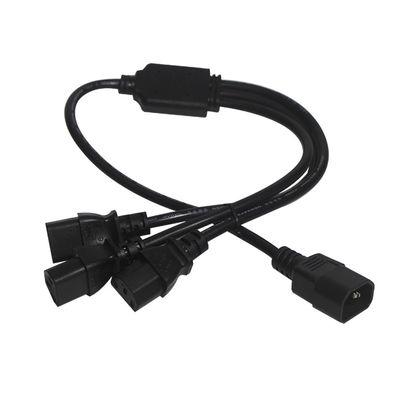 Ανθεκτικό OEM ODM Δύναμη C14 C13 3 Way Splitter Extension Cord 0,8m IP11