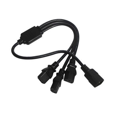 Ανθεκτικό OEM ODM Δύναμη C14 C13 3 Way Splitter Extension Cord 0,8m IP11