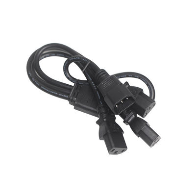 Ανθεκτικό OEM ODM Δύναμη C14 C13 3 Way Splitter Extension Cord 0,8m IP11