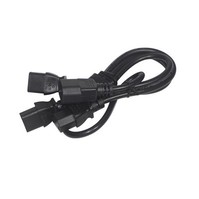 Ανθεκτικό OEM ODM Δύναμη C14 C13 3 Way Splitter Extension Cord 0,8m IP11