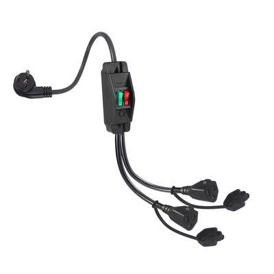 15A/125V Flat Plug Inline 1 Main Line 2 Sub Nema 515P 3Pin Y Type Splitter Power Cord με διακόπτη