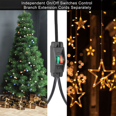 15A/125V Flat Plug Inline 1 Main Line 2 Sub Nema 515P 3Pin Y Type Splitter Power Cord με διακόπτη