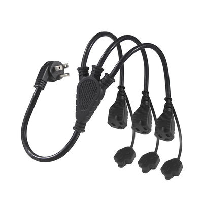 Πιστοποιητικό των ΗΠΑ 6Ft 3 Pin Plug 515P To 3 Way Nema 515R Ac Extension Cord Three Prong Outlet Splitter