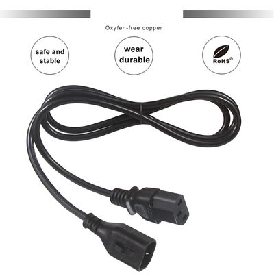 Διάταξη IEC C14 έως C13 Σύρματος ρεύματος 1.5M 250V 16A για υπολογιστές