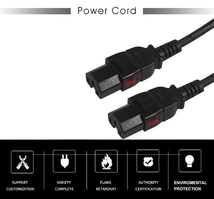 Κλειδώστε μας συνδεθείτε με το IEC C15 Desktop Computer Power Cable 16AWG- 18AWG