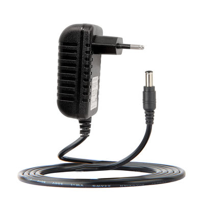 Λευκός 1m 24AWG 12W Τεχνουργός τοίχου Kc 220V 1A Μετασχηματιστής Ac Dc 5.5*2.1mm Αναπροσαρμοστής ρεύματος 12V 2A 24W