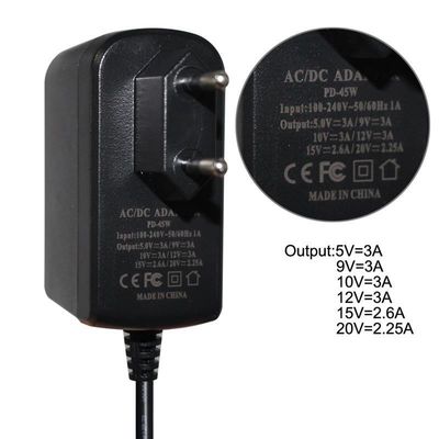 Φόρμα PVC 18W 36W 12V Αναπροσαρμοστής USB-C 9V 3A 5V 3A Ηλεκτρική τροφοδοσία φορητό υπολογιστή τύπου c φορτιστή