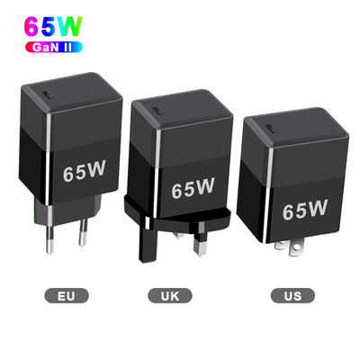 Προστασία από βραχυκύκλωμα 65W φορτιστή GaN με QC4.0 PD και θύρες USB C EU/US/UK Plug