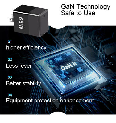 Προστασία από βραχυκύκλωμα 65W φορτιστή GaN με QC4.0 PD και θύρες USB C EU/US/UK Plug