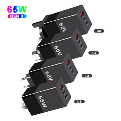 65W Μίνι Τύπου C Γρήγορη φόρτιση PPS 65W GaN φορτιστή με τρεις θύρες και τεχνολογία A 2C
