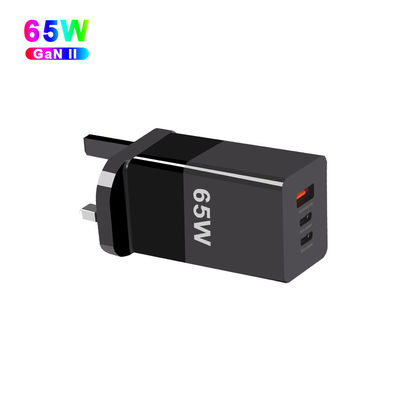 65W Μίνι Τύπου C Γρήγορη φόρτιση PPS 65W GaN φορτιστή με τρεις θύρες και τεχνολογία A 2C