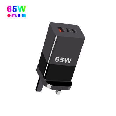 65W Μίνι Τύπου C Γρήγορη φόρτιση PPS 65W GaN φορτιστή με τρεις θύρες και τεχνολογία A 2C