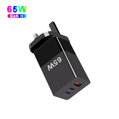 65W Μίνι Τύπου C Γρήγορη φόρτιση PPS 65W GaN φορτιστή με τρεις θύρες και τεχνολογία A 2C