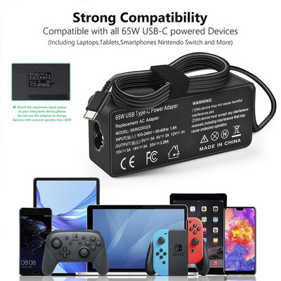 65W Desktop Power Supply Adapter Φορτιστή υπολογιστή με είσοδο καλωδίου φόρτισης τύπου C 100V-240V