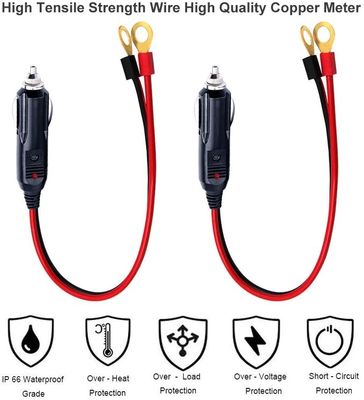 1M Spt-2 12V 24V Ηλιακό καλώδιο ηλεκτρικής ενέργειας αυτοκινητοκινητήρα αναπτήρα τσιγάρων ανδρός προσαρμογός σε 2 δακτυλικό τερματικό