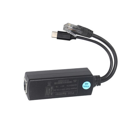 IEEE802.3af RJ45 TYPE-C Καλώδιο 12v 24v 48v POE Διαχωριστής ισχύος μέσω προσαρμογέα Ethernet