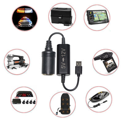 USB προς τσιγάρο γυναικεία πρίζα 5v προς 12v USB μετατροπέας OEM / ODM διαθέσιμο