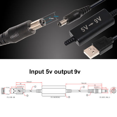 10ft 10m DC-DC μετασχηματιστής 5V έως 12V Step Up καλώδιο για μετατροπέα ισχύος USB σε DC