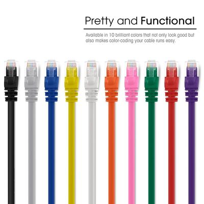 Προσαρμόσιμο καλώδιο Cat6 Utp Cat6 Lan 10ft με μεταλλικό σύνδεσμο Rj45
