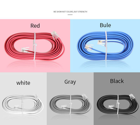 Προσαρμοσμένο καλώδιο τηλεφώνου RJ9 RJ11 RJ12 4P4C 28AWG PVC