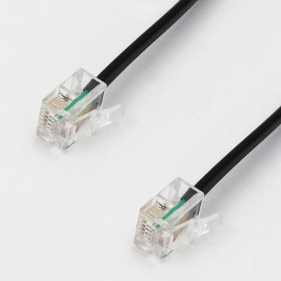 RJ11 6P4C Σπειροειδές τηλεφωνικό καλώδιο 12FT από αρσενικό σε αρσενικό 24AWG