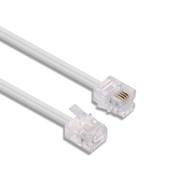 24AWG RJ11 Τηλεφωνικό καλώδιο PVC Jacket 1M 1.5M Μαύρο λευκό