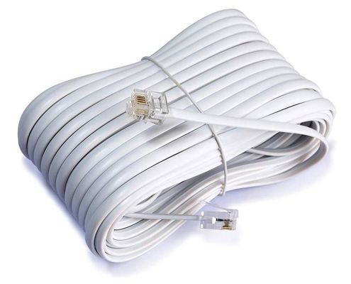 RJ14 Καλώδιο τηλεφωνικής γραμμής 16MHz Στρογγυλοποιημένο καλώδιο τηλεφώνου 24-30AWG