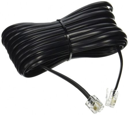 RJ14 Καλώδιο τηλεφωνικής γραμμής 16MHz Στρογγυλοποιημένο καλώδιο τηλεφώνου 24-30AWG