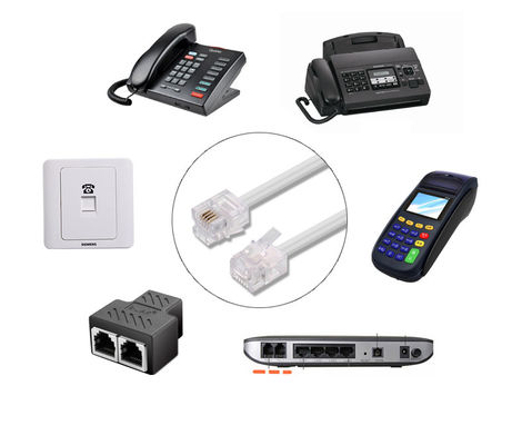 1μέτρο 24AWG Τηλεφώνημα επίπεδο καλώδιο τηλεφώνημα patch cord RJ12 έως RI12 6P6C