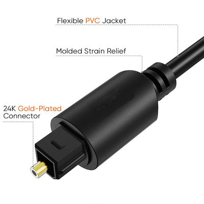 Rohs 5.1 Digital Fiber Optical Audio Toslink Cable για ηχεία Hifi