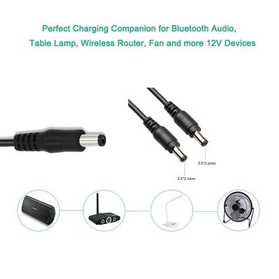 Καλώδιο USB A Αρσενικό σε DC5521 Barrel Connector 1m PVC Jacket